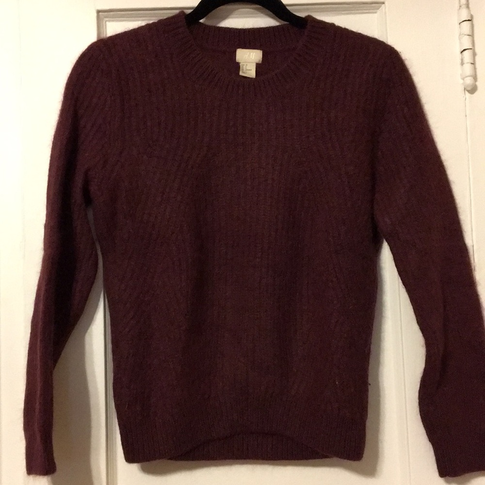 H&M Mohair Sweater in Cranberry Purple